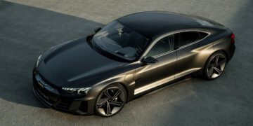 The Audi e-tron GT concept is unveiled at Los Angeles Auto Show.