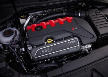 The Audi RS3's turbocharged 2.5-litre engine