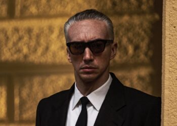 Actor Adam Driver playing Enzo Ferrari in the new movie, Ferrari