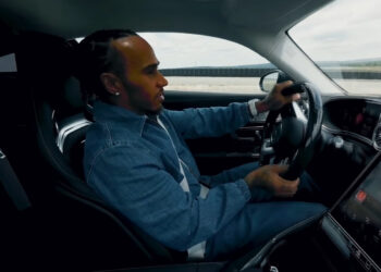 Lewis Hamilton drives the Mercedes-AMG GT 63