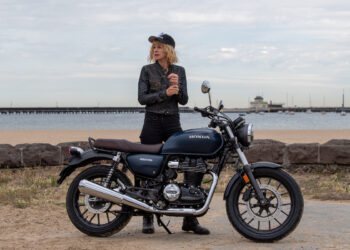 Kate with the Honda GB350