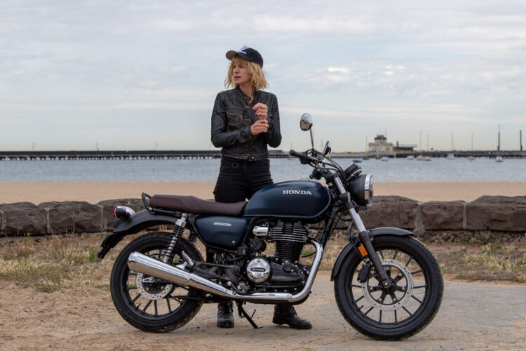 Kate with the Honda GB350