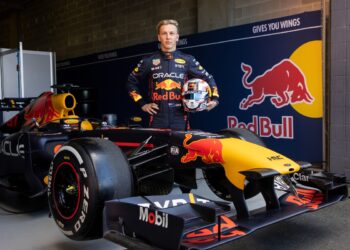 Liam Lawson with the Red Bull Racing RB8