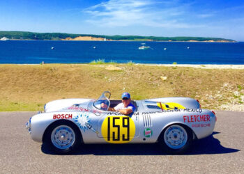 Jerry Seinfeld in his Porsche 550-03