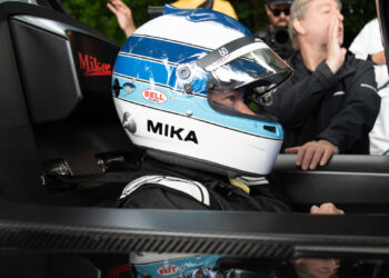 Mika Hakkinen drives the McLaren Solus GT
