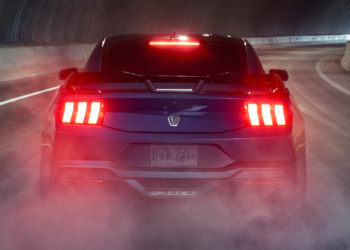 With sinister looks and a specially modified 5.0-liter V8  the most powerful 5.0-liter V8 ever, projecting 500 horsepower  Dark Horse expands the Mustang lineup and sets a new benchmark for American street and track performance that could only come in a Mustang. Pre-production vehicles shown.