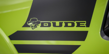 The bedside C-stripe on The Dude concept features a custom logo