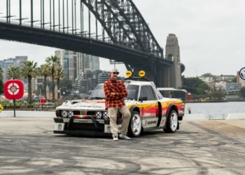 Travis Pastrana with the Subaru Brataroo 9500 Turbo